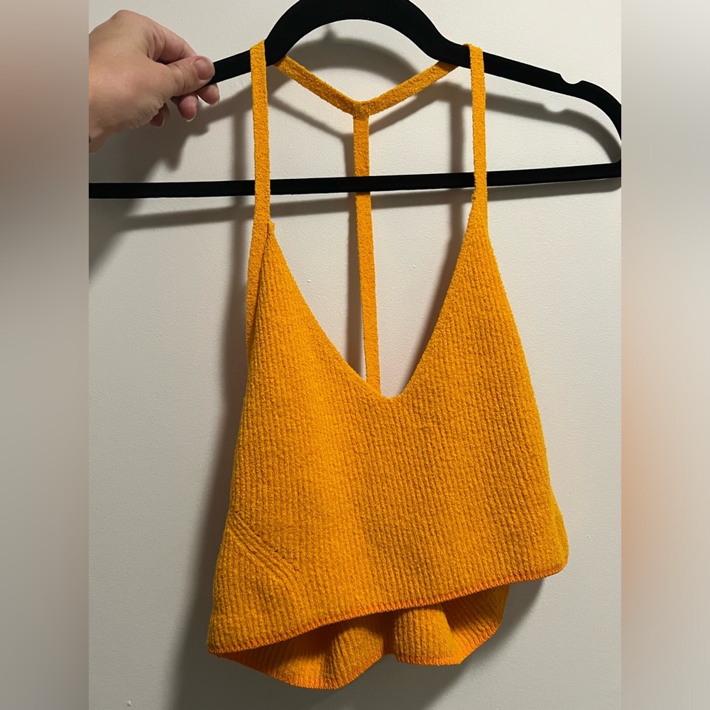 Rag & Bone Soleil Rib Bra Top in Deep Yellow Medium - Picture 2 of 6